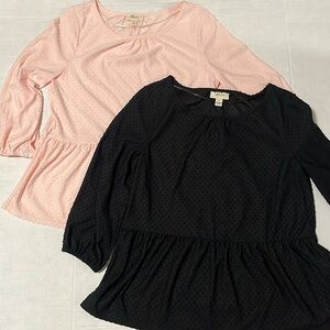 NWT Style & Co Swiss Dot Peplum Top BUNDLE